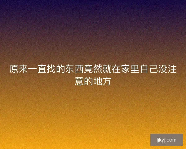 原来一直找的东西竟然就在家里自己没注意的地方